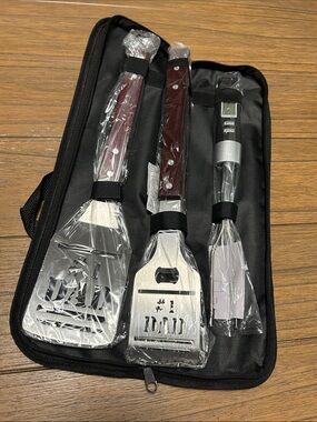 3-Piece #1 DAD BBQ Tool Set - Brown Handles